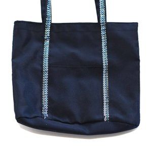 Midnight Blue Shoulder Bag with Sequin Straps
